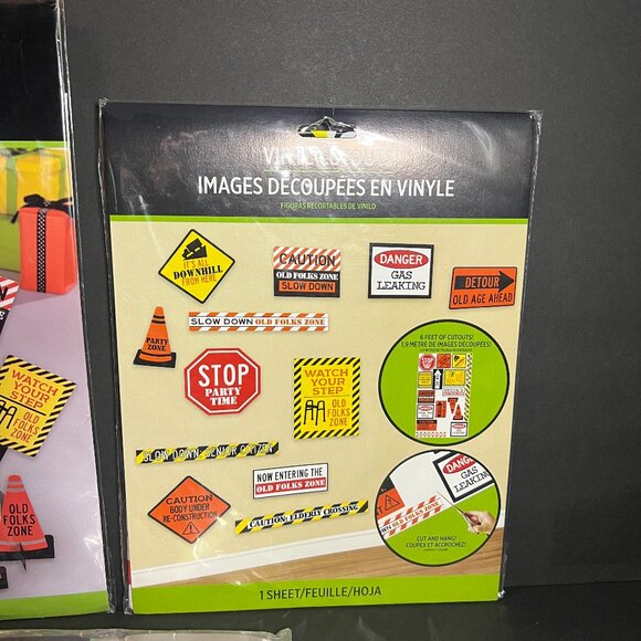 Lot of Novelty Funny Over the Hill Birthday Party Decor Inflatable Cane, TP Cake - Picture 4 of 6